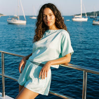 ENSEMBLE SILK SHORTS & SHIRT | POOL CLOSET