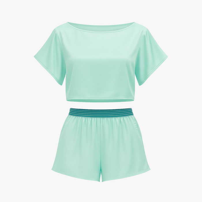 ENSEMBLE SILK SHORTS & SHIRT | POOL CLOSET